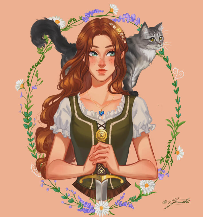 Personalized art: flower arch + pet